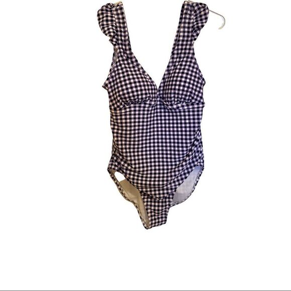 Kona Sol Blue & White Checkered One Piece. Super Cute! - Picture 4 of 5